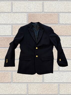 Handsome and Classic Chaps Navy Blazer with Gold Buttons Size 14 Regular